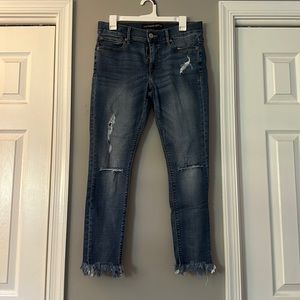 Express frayed ankle denim